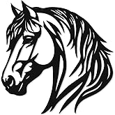 Otoolling Black Metal Horse Wall Art Horse Pictures Wall Decor | Christmas Horse Decor, Rustic Farmhouse Vintage, Horse Head Art Gift, Outdoor Indoor, Home Office Living Room Bedroom Kitchen