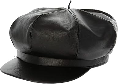 black pleather hat