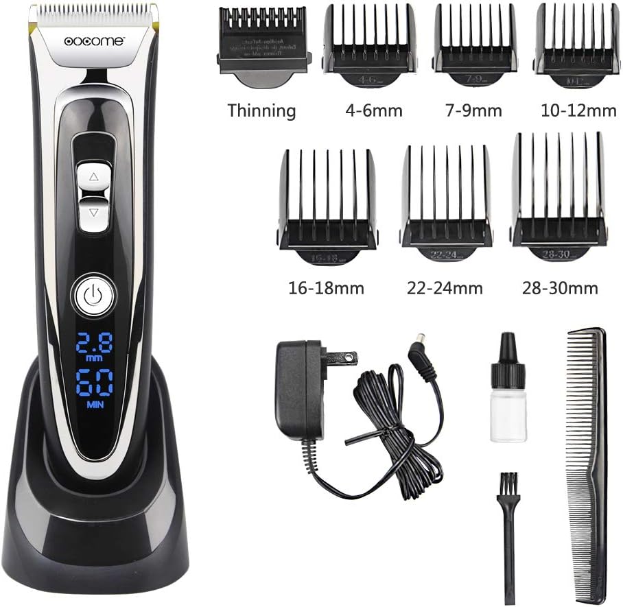 OOCOME Professional Hair Clippers Kit for Men Cordless Hair Clippers for Kids Rechargeable Hair Trimmer Cutting Kit Hair Removal Tool LED Display Hair Shaver Grooming Kit Barber Clippers Salon Razor