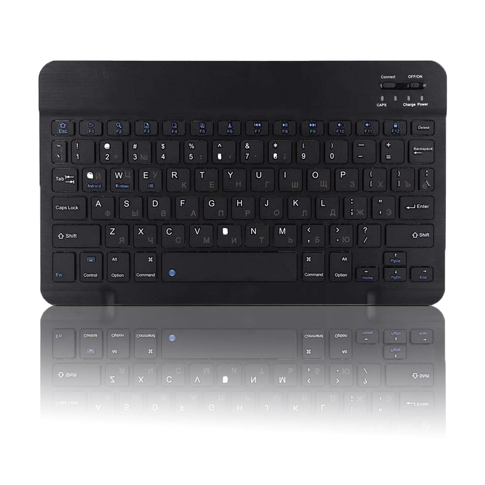 Dilwe Portable Wireless Bluetooth Keyboard for Russian,10.1inch Ultra-Slim Waterproof 80 Key Mini Tablet Keyboard for Android/OS X/,Universal Rechargeable Keyboard