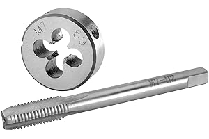 Burkit M7 X 1 Tap and Die Set, M7 x 1.0 Machine Thread Tap and Round Die Right Hand