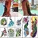 Sleeve Temporary Tattoos Fake Peacock Half Arm Tattoos and Full Sleeves Tattoo Sticker for Women Men Makeup, 10-Sheet