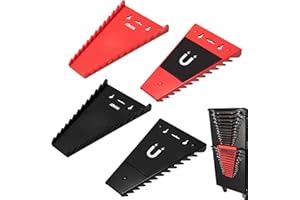AMM 4 Pack Magnetic Wrench Organizer, 48-Slot Magnetic Wrench Holder for Tool Box Drawer Chest&Wall Mounted, SAE(1/4" - 1-1/16") and Metric(6mm-24mm)