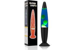 Aimoptg 13" Liquid Lamp - Green Wax and Blue Liquid,Relaxing Liquid Motion Lamp,Home Room Night Light,Office Decorative Flashing Lamp,Suitable for Adults,Teens,and Kids