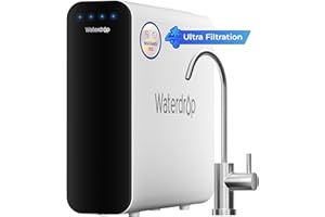 Waterdrop TSU 0.01 Micron Ultra Filtration Under Sink Water Filter System, 3-Stage Tankless Under Sink Water Filtration System with Faucet, Smart Panel, Not Lower TDS, Drilling Required