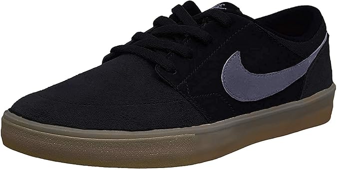 nike sb black portmore ii trainers with gum sole