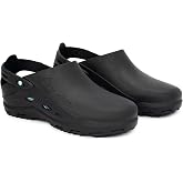 CALZURO Eco-Rebel Work Clogs - Slip-Resistant, Machine Washable TPE Footwear for Healthcare, Culinary, Hospitality - Recycled, Autoclavable, Latex-Free, Made in Italy &ndash; Unisex, Total Black