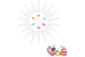 Xutong Cupcake Pipettes, 150 Pcs Plastic Droppers, 4ml Clear Heart-Shaped for Chocolate Strawberries Ice Cream, Easy Squeeze 