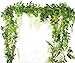5pack Flower Garland Artificial Wisteria Garland Vines Faux Wisteria Vine Fake Hanging Flowers for Wedding Floral Decor-Total 33ft (White)