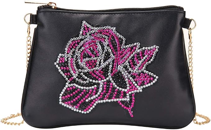 Amazon.com: 5D DIY Special Shaped Diamond Painting Rose Handbag with