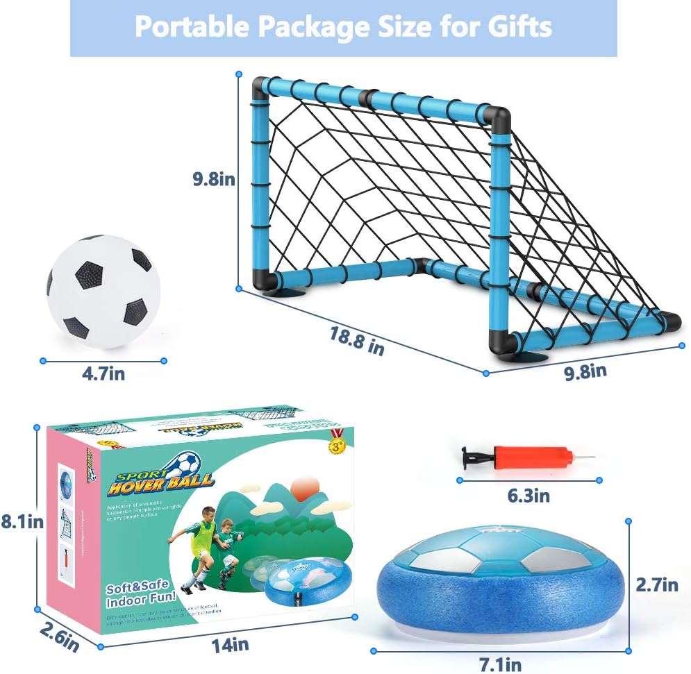 OMWay Kids Toys for 3-10 Year Old Boys, Hover Soccer Ball,2020 Christmas Birthday Gifts for Boys Age 4 5 6 7 8 9, Kids Games for Indoor Outdoor Backyard Outside, 2 Goals and Nets Included.: Toys & Games