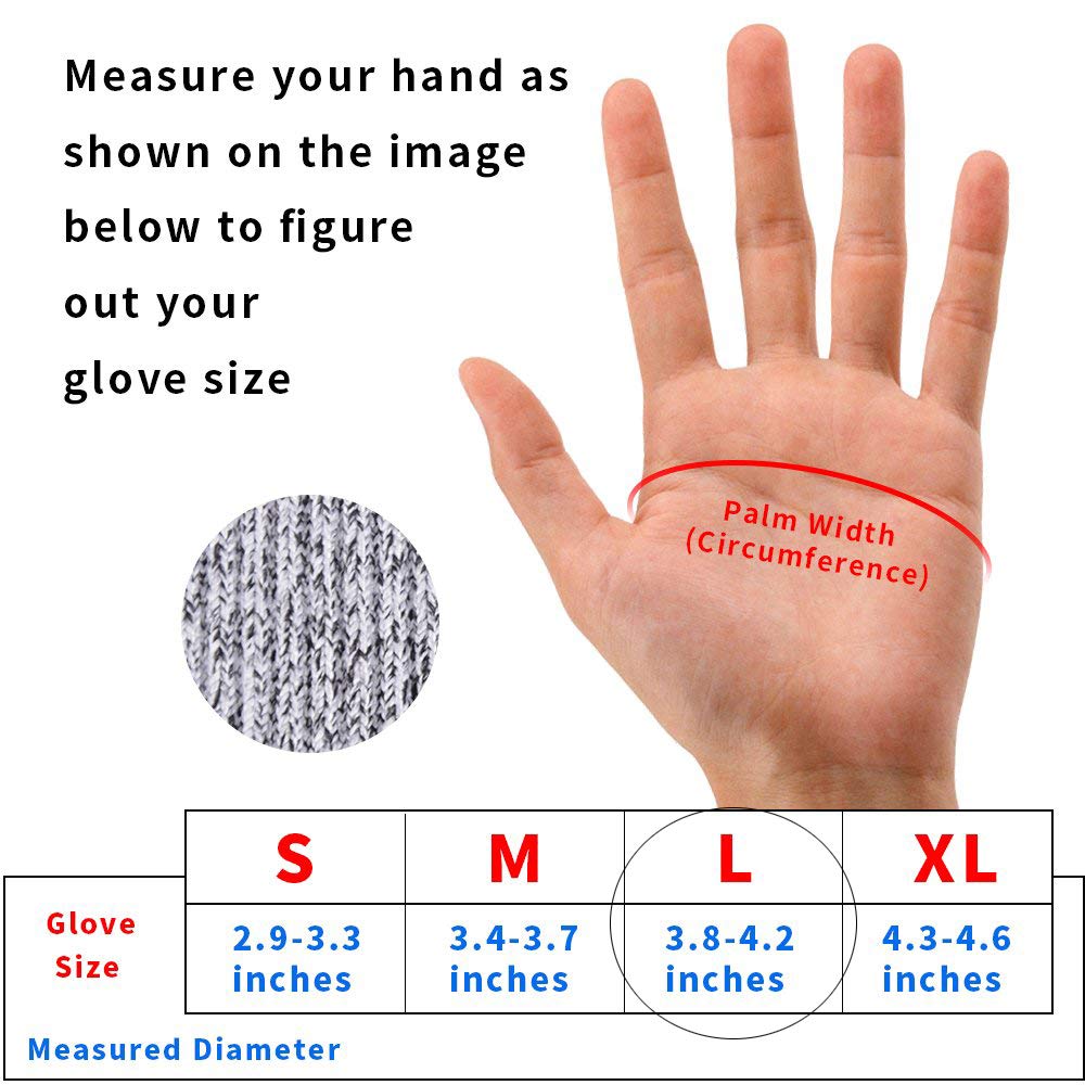 Cut Resistant Gloves safety working gloves Level 5 Protection, work safety gloves Kitchen Gloves 1 Pair (Large)