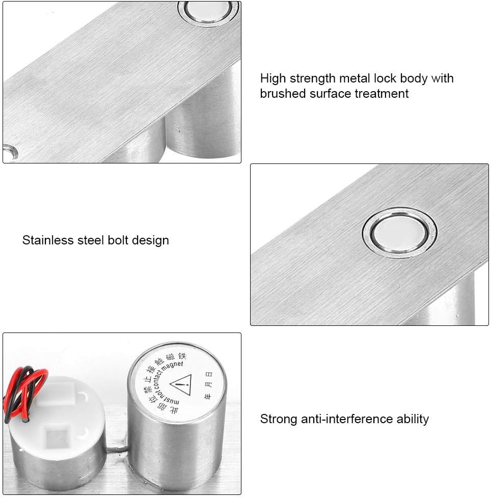Hopcd Electric Bolt Lock, DC 12V 2-Wire Mini Embedded Electric Bolt Lock for Glass Door Security Access Control System - Image 5