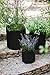 Keter Resin Wicker Cylinder Flower Pot Set of 3 Small, Medium, and Large Planters with Drainage Plugs for Outdoor or Indoor Plants