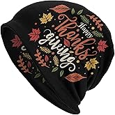 LAIPUTER Thanksgiving Gifts Beanie Standard Closed Chemo Hat Cancer Headwear Knitted Hats Baggy Slouchy Cap for Women Men