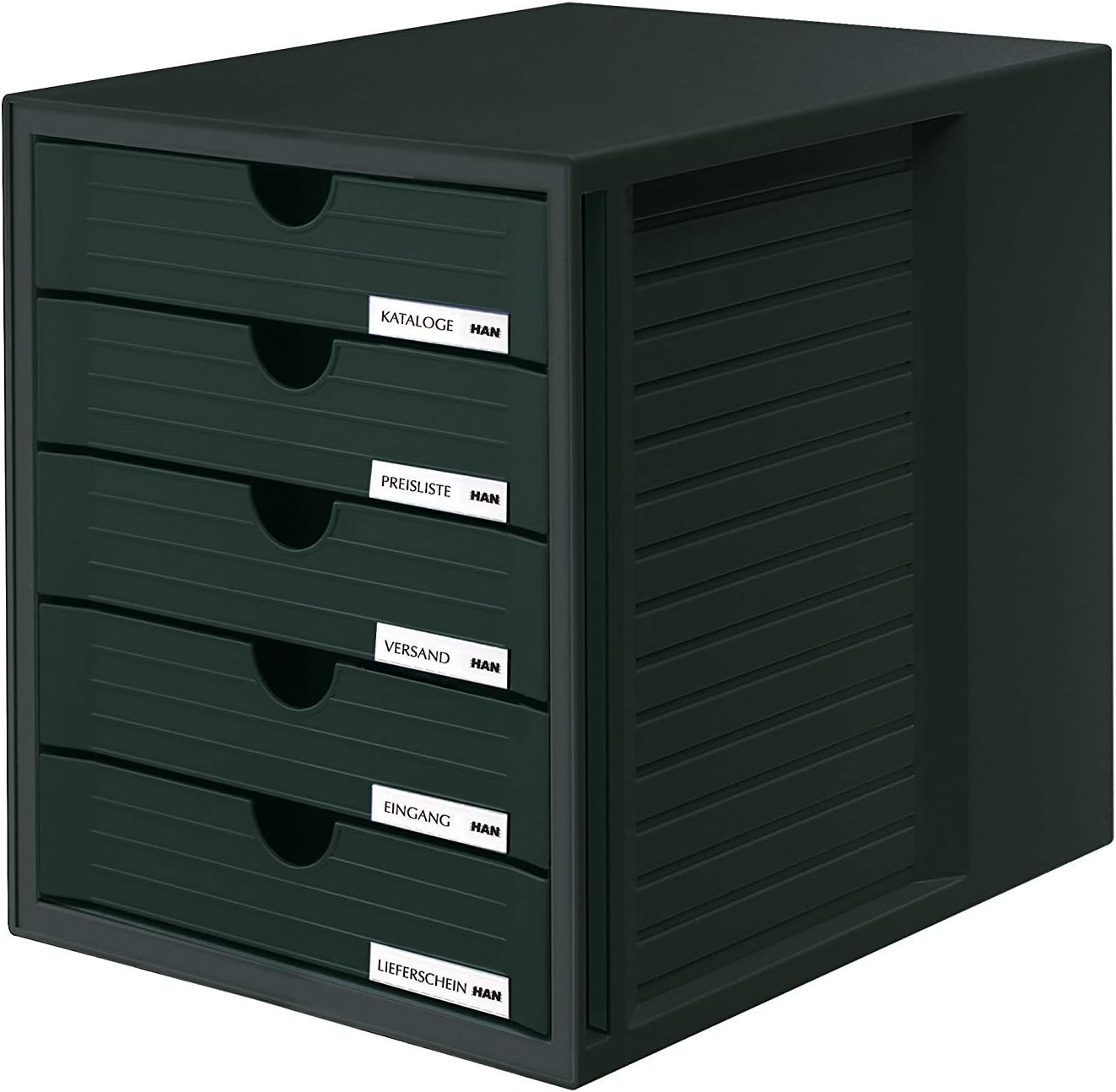 HAN 1450-13, SYSTEMBOX drawer set. Innovative, attractive design with 5 closed drawers, black