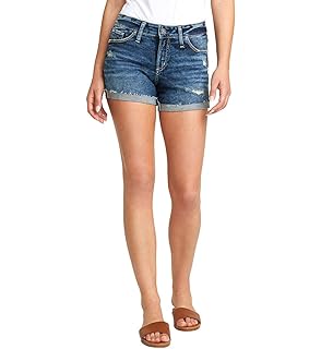 womens silver jean shorts