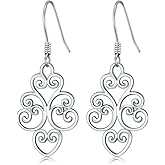 RMREWY Filigree Dangle Drop Earrings 925 Sterling Silver Tribal Boho Vintage Earrings Jewelry Gifts For Women