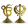 Billion Deals Sikh Religious Symbol IK ONKAR & Khanda Showpiece for Home Decor, Office, Car - (4.5 Inch)