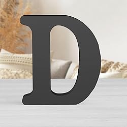 Zaruatu 8 Inch Black Wood Letters Unfinished Wood