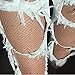 MISSGGBOND Women's Sparkle Rhinestone Fishnets Stockings High Waist Mesh Hollow Out Tights Pantyhose (One Size, Skin)