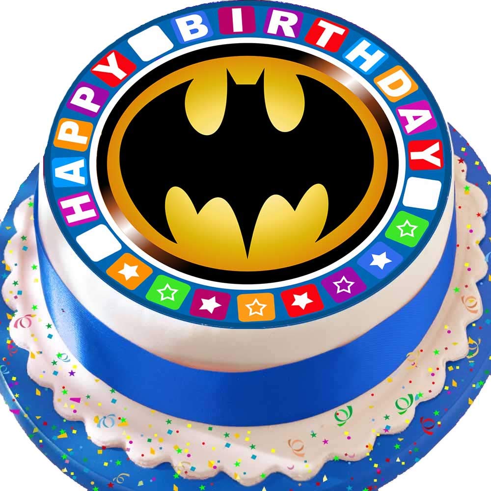 Batman Vs Superman 7 5 Round Icing Cake Topper Sugar Flowers