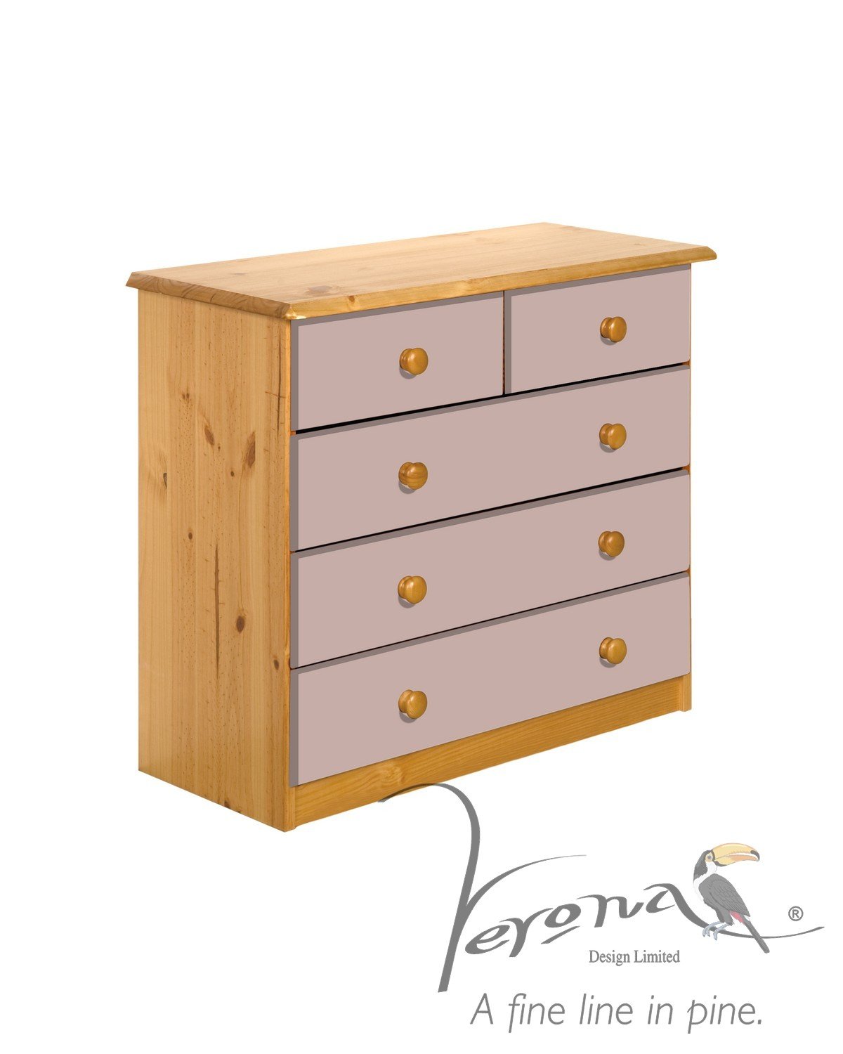 Verona Design Verona Chest Drawers Solid Antique Pine Wood Finish