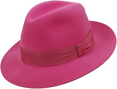 pink trilby hat