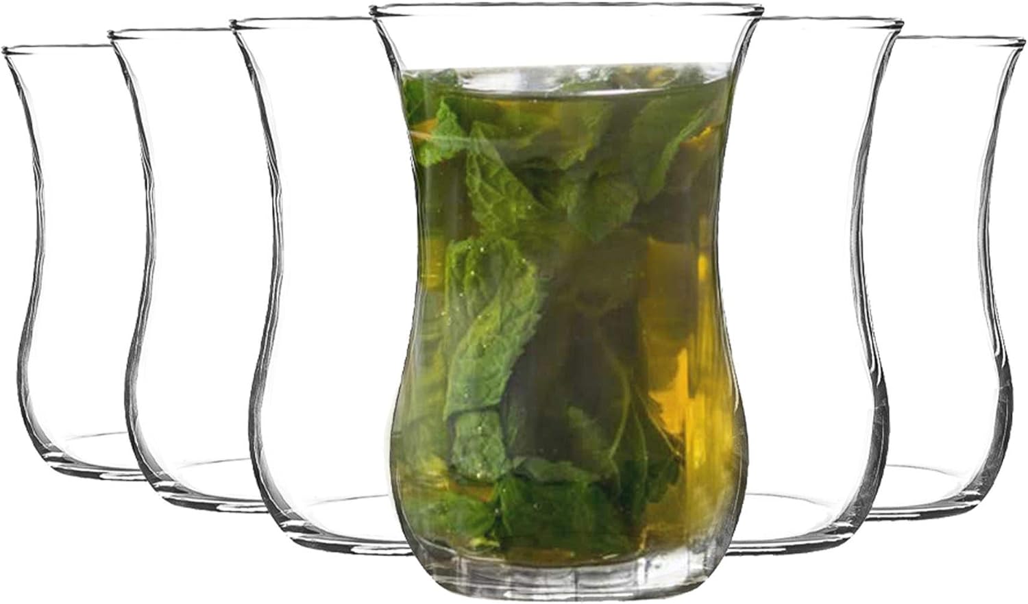 Rink Drink 6pc Klasik Turkish Tea Coffee Glasses Set Tulip Glass