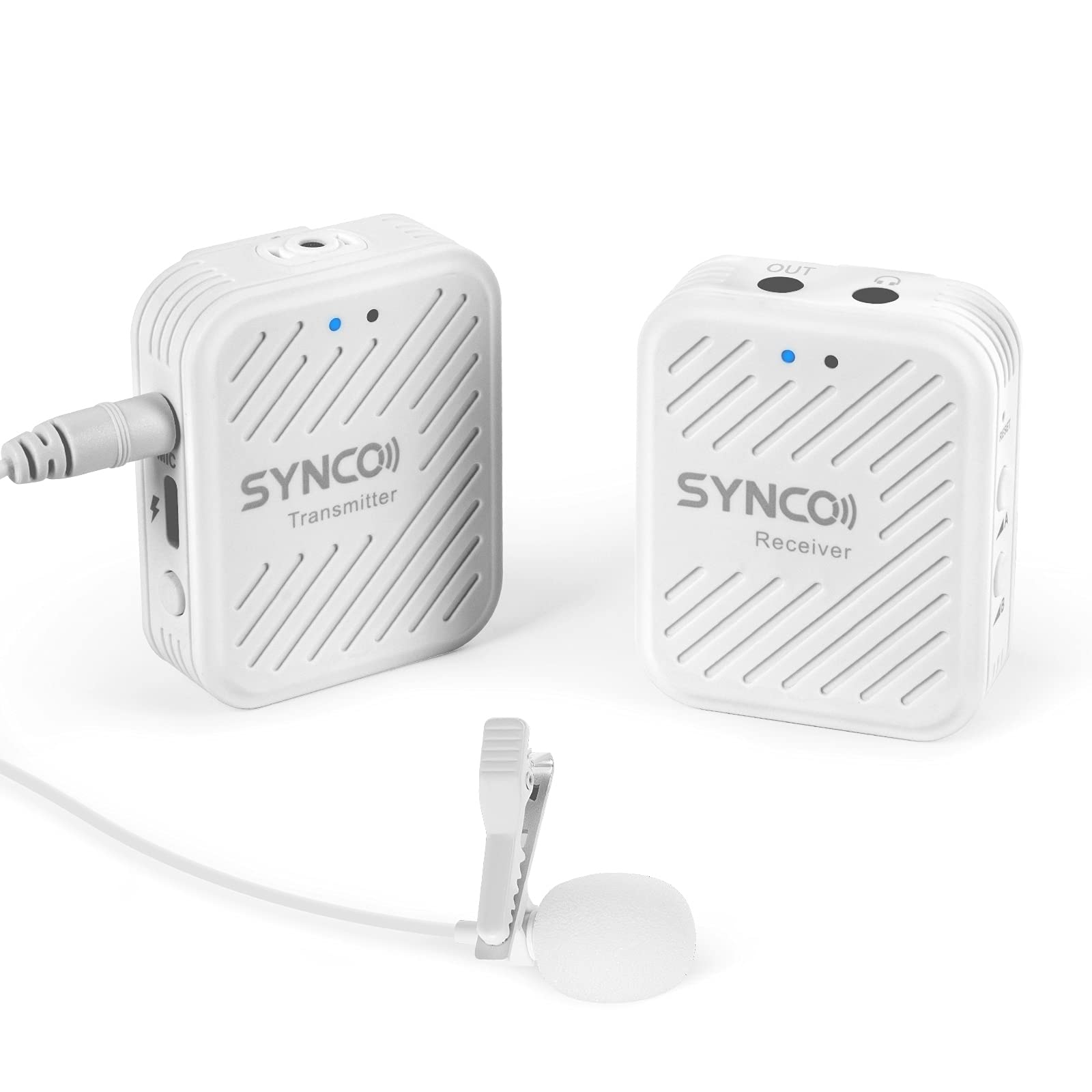 Wireless Lavalier Microphone, SYNCO G1 A1 (White) 2.4G Lapel Mic System with 70m Transmission for DSLR Camera Camcorder Smartphone Laptop for Interview Live Streaming Online Video Recording