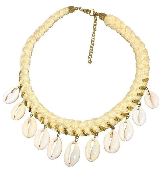 Buy CHAHAT ACCESSORIES Cowrie Puka Shell Ivory Necklace