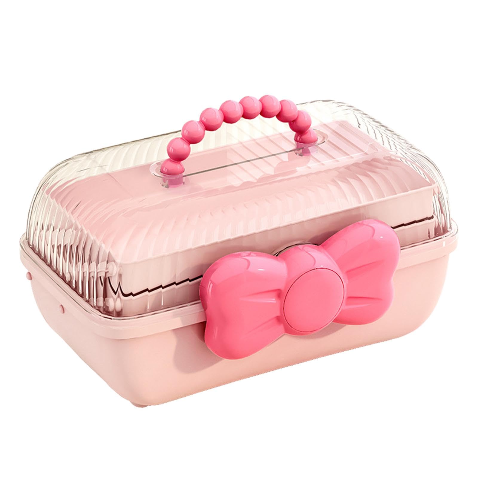 MagiDeal Girl Hair Accessories Storage Box Jewelry Organiser Box Multipurpose Storage Case Girls Hair Accessory Organizer for Hair Clips Scrunchies, Pink