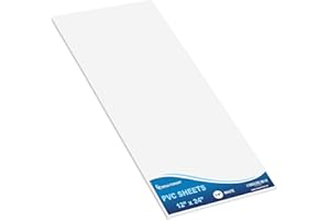 Mega Format Expanded PVC Plastic Sheets - 12" X 24" White Rigid Sheet for Crafts, Signage, & Displays - Sintra, Celtec PVC Board - Waterproof for Outdoors Use - 1/4" 6mm Thick - 1-Pack-White