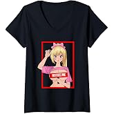 Womens sexy big breasts cartoon girl me noticed japan anime V-Neck T-Shirt