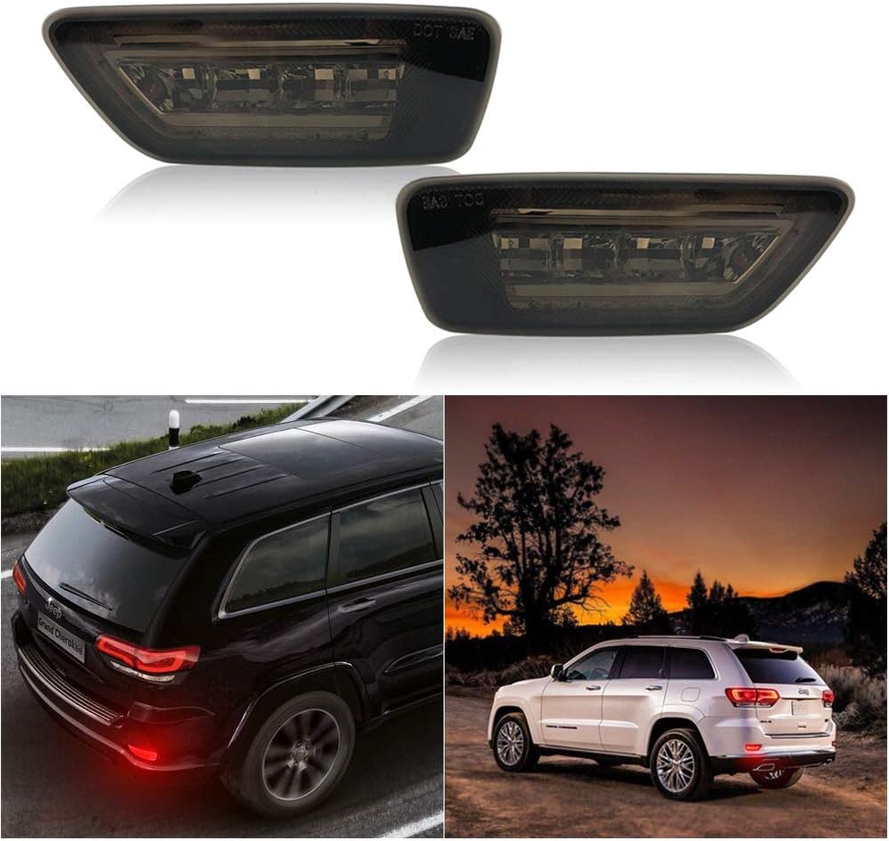 KEENICI Car Led forDodge Journey forJEEP Grand Cherokee Wk2 2011-2017 2018 Car Bumper Led Rear Tail Brake Light Fog Lamp (Red Lens)