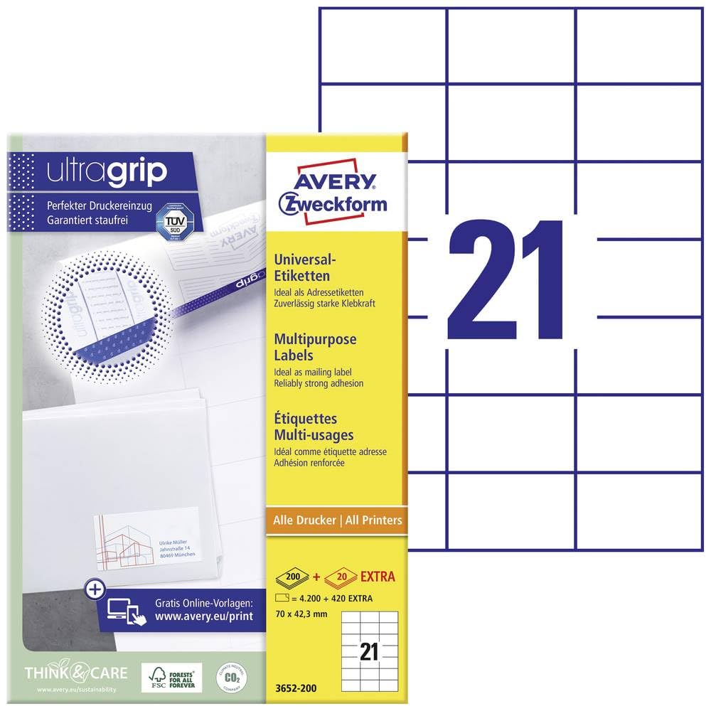 AVERY Zweckform Multi-Use Labels 70 x 42.3 mm White