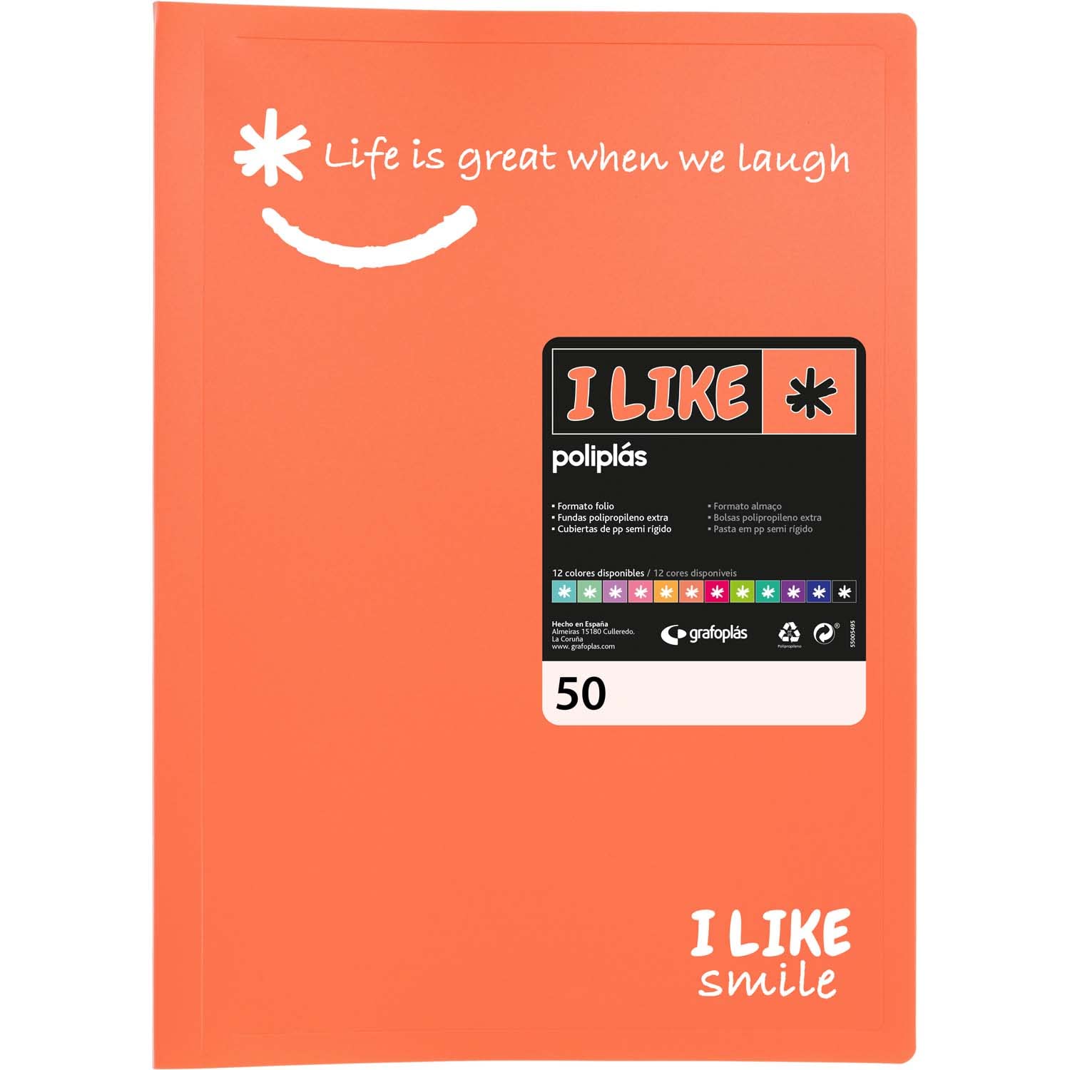 Grafoplás 1460884 Foil Size Coral 50 Pockets Transparent Polypropylene Like Polypropylene Polypropylene