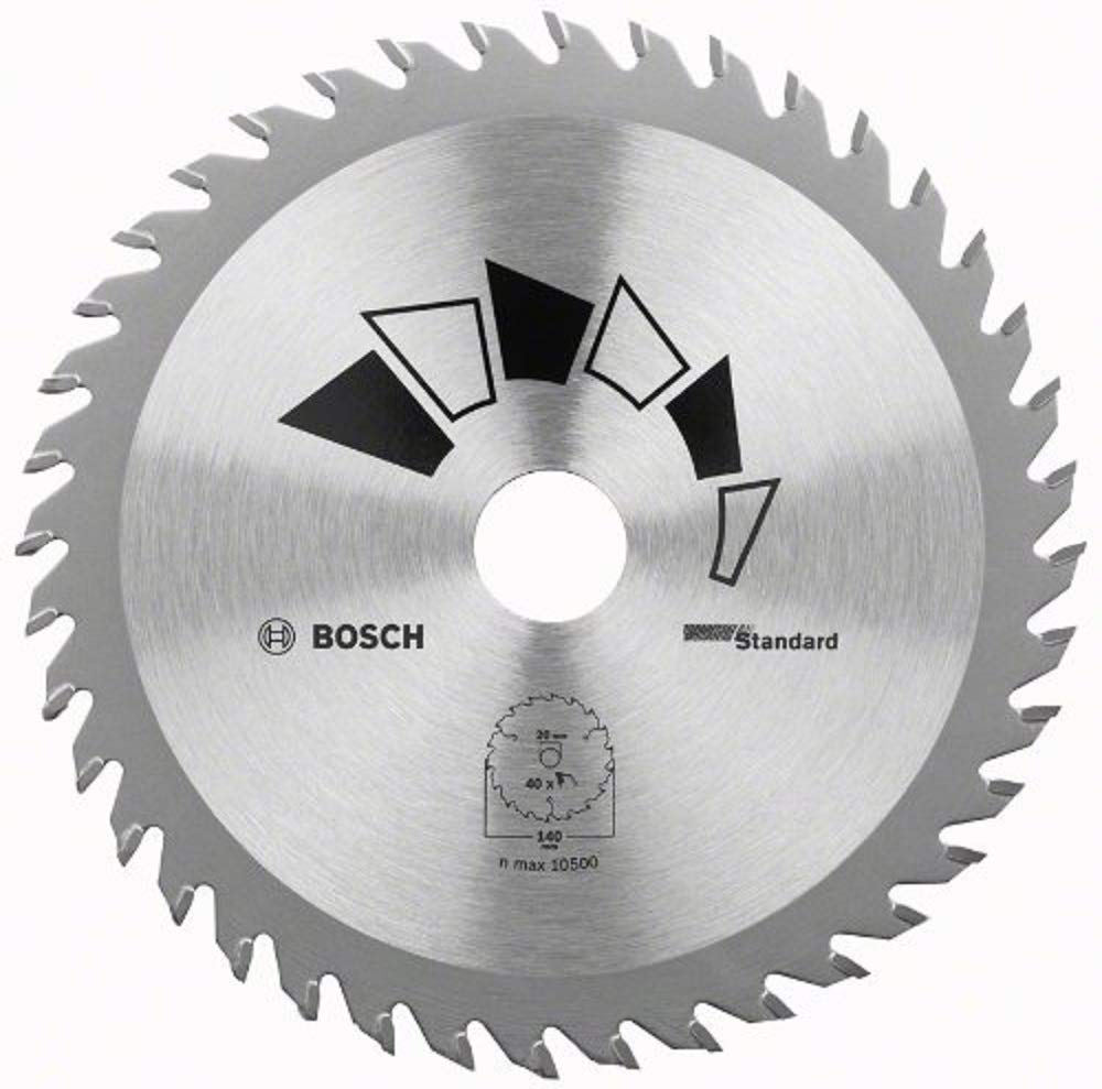 Bosch 1x Circular Saw Blade Standard (for Wood, Ø 140 x 2.2/1.5 x 20/12.75 mm, 40 Teeth, ATB, with 1x Reduction ring 12.75 mm, Accessories for Circular Saws)