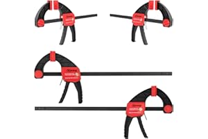 XINQIAO Bar Clamps for Woodworking 6 Inch (2) 12 Inch (2) Wood Clamps Set, Trigger Clamps with 150 lbs, One-Handed Clamp/Spreader for Stable and Reliable Fixing Solutions