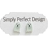 Simply Perfect Glow in the Dark Ghost Studs – Cute Halloween Earrings for Women – Fun, Lightweight Gothic Jewelry – Unique Fall Accessories for Autumn Outfits & Costumes