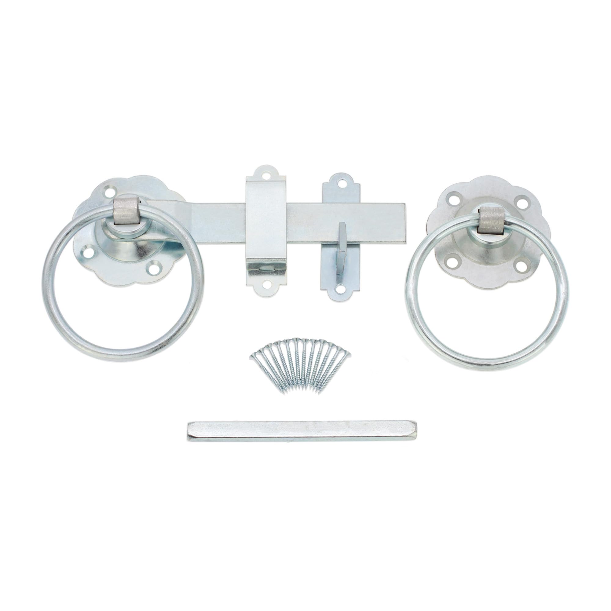 Heavy Duty Plain Ring GATE Latch Bright Zinc Plated Quality Garden Gate Catch Latch Screws