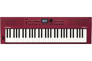 Roland GO:KEYS 3 Music Creation Keyboard | 61-Note Keyboard | Built-In Stereo Speakers | Bluetooth Audio/MIDI Support for Music Streaming - Dark Red