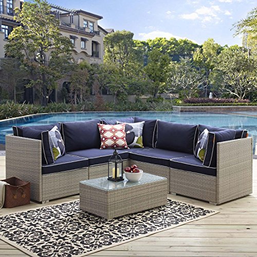 Modway EEI3016LGRNAVSET Repose 6 Piece Outdoor Patio