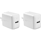 Amazon Basics 12 W One Port USB-A Wandladegerät (2,4 A) für Handys (iPhone 15/14/13/12/11/X, Samsung und mehr), 2 Stück, Weiß