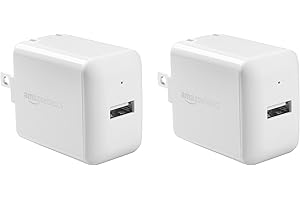 鶹 Basics 12W One Port USB-A Wall Charger (2.4A) for Phones (iPhone 15/14/13/12/11/X, Samsung, and more), Pack of 2, Whit