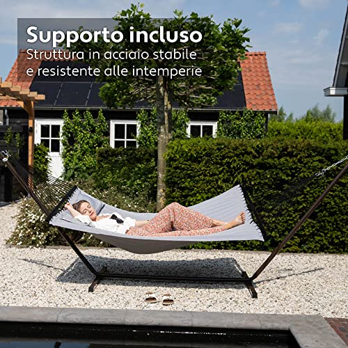 VITA5 Garden Hammock with Stand for Hours of Relaxation - Hammock for Two People Perfect for Sleeping Together - Hammock with Strong and Durable Metal Frame - Portable Hanging Hammock