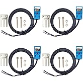 Haldzemo - Square Inductive Proximity Sensor SN04-P Normally Closed Sensing Focus Switch PNP NO with TL PL SN Support (Blue, 