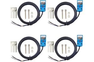 Haldzemo Square Inductive Proximity Sensor SN04-P Normally Open Detection Approach Switch PNP NO with TL PL SN Bracket (Blue, 4 Pack)
