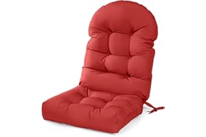 mudilun Outdoor Adirondack Chair Cushion High Weather Resistant Tufted Waterproof Lounge Cushion Anti-Slip Thickened High Back Patio Seat Pads