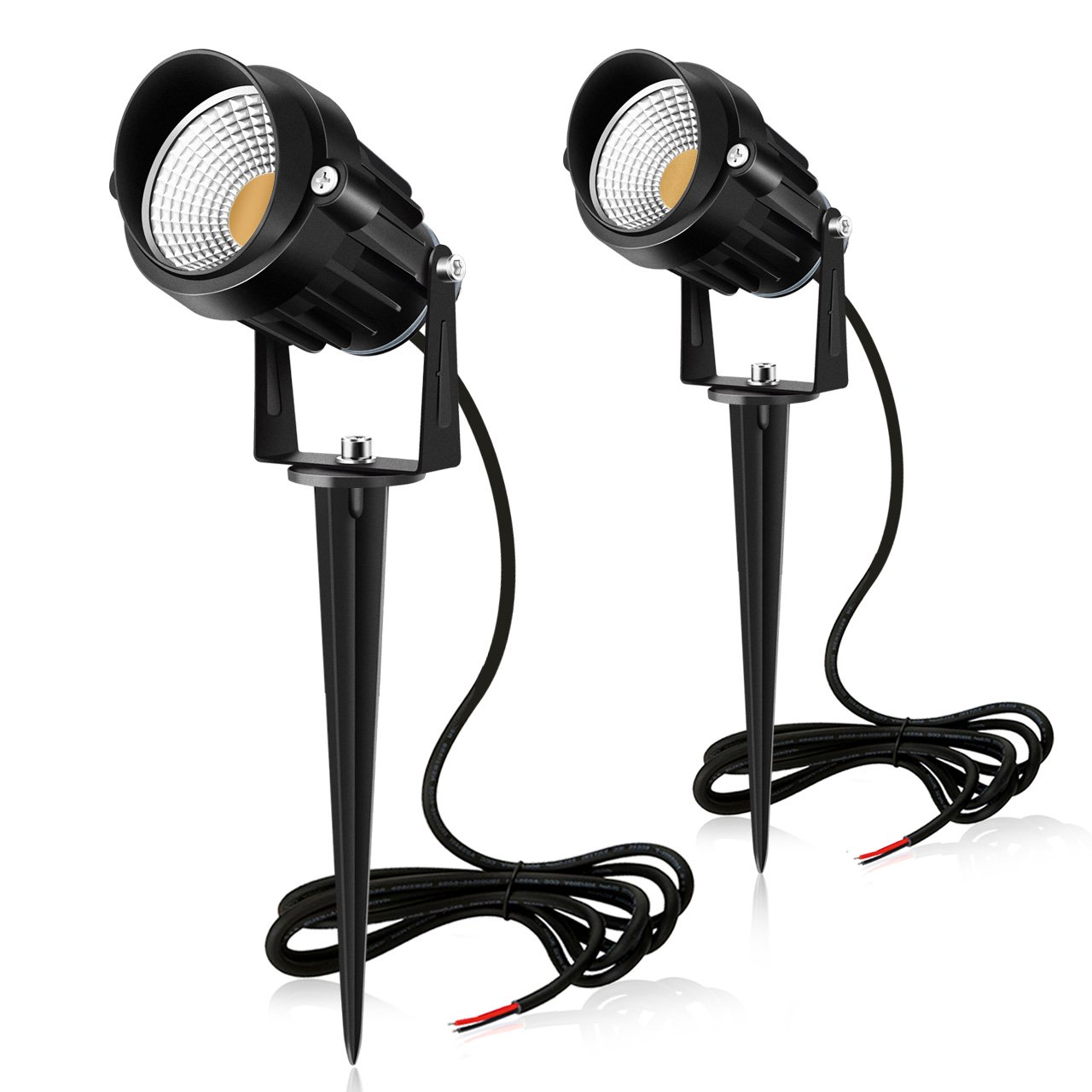 MEIKEE 7W LED Landscape Lights 12V/24V Outdoor Spotlight Led Pathway Lights Landscape Light Warm White IP66 Waterproof for Driveway, Yard, Lawn, Flood, Swimming Pool,Outdoor Garden Lights (2 Pack)